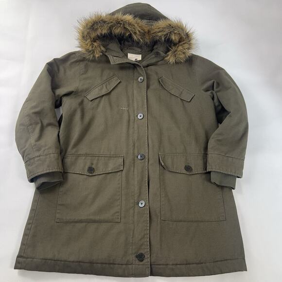 Universal Thread Goods Olive Green French Miliary Coat Utility Jacket Medium - Picture 1 of 12